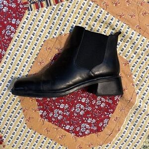 Black square toe heeled boots Croft & Barrow